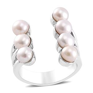 Elegant White Freshwater Pearl Silver Ring